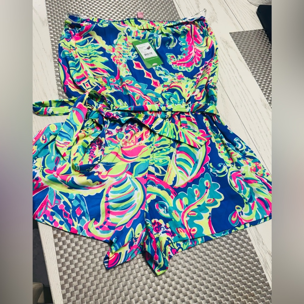 Lilly Pulitzer Vibrant Blue and Pink Jumpsuit